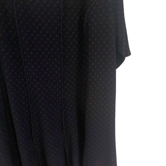 Avenue polka dot plus size 30/32 ribbed dress purple black - Picture 2 of 8